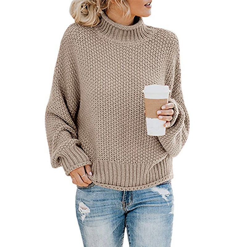 Cardigan Thick Thread Turtleneck Pullover Image