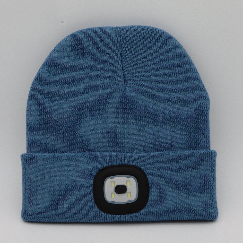 LED Knit Hat Button Cell Type Knitted Hat With Light Glowing Image