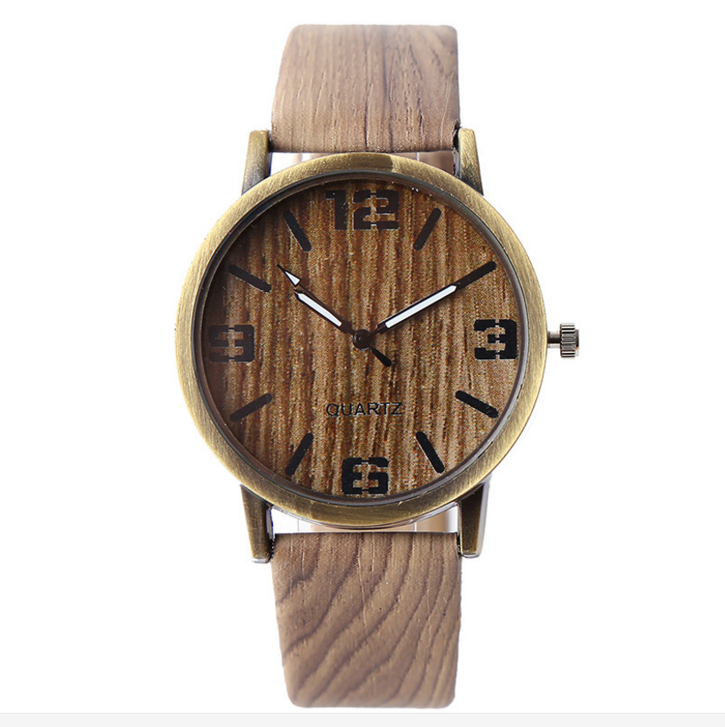 Wood Grain  Style Wrist Watch Image