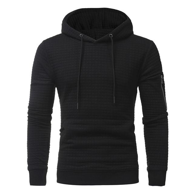 Men Sweatshirt Hoodie With Arm Zipper Long Sleeve Slim Tops Image