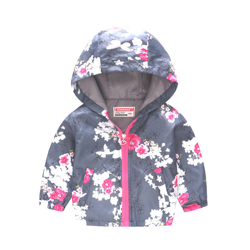 Hooded jacket with print pattern Image