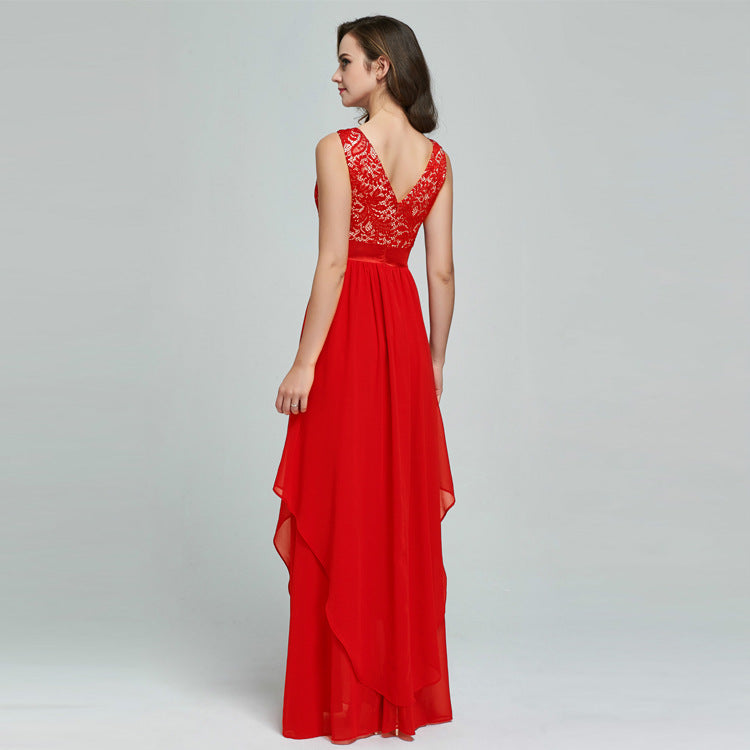 Lace spliced chiffon dress Image