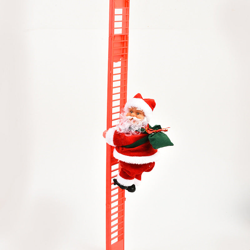 Climbing Ladder Electric Santa Claus Climbing Red Ladder Doll Toy Image