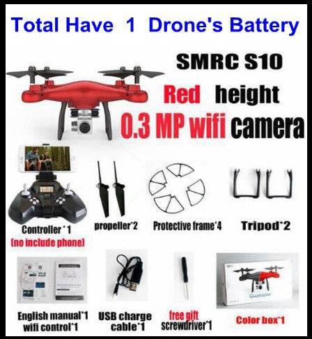 Sales Promotion WiFi 2MP Camera With S10 SMRC FPV Quadcopter Drone Helicopter UAV Micro Remote Control Toy RACER KIT Aircraft Image