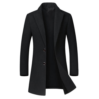 Men's long coat woolen coat trench coat