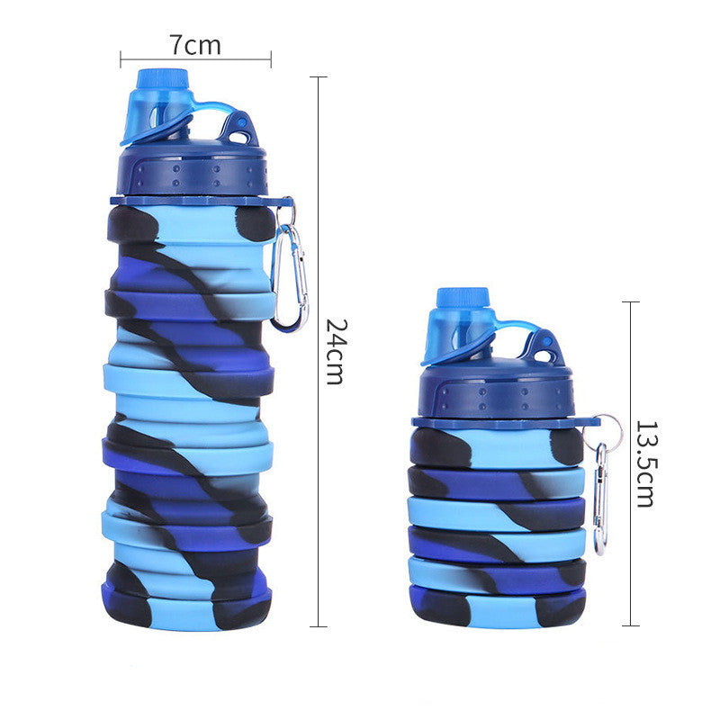 Foldable Water Bottle Leakproof Fold Silicone Cute Water Bottles Kids Cup with Straw Image