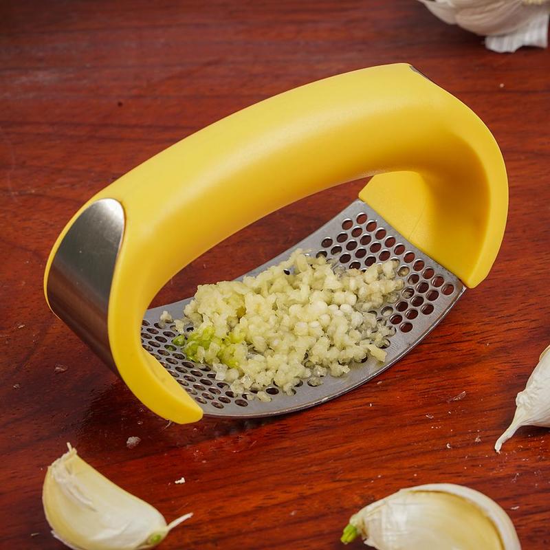 Stainless Steel Garlic Masher Garlic Press Household Manual Curve Fruit Vegetable Tools Kitchen Gadgets Image