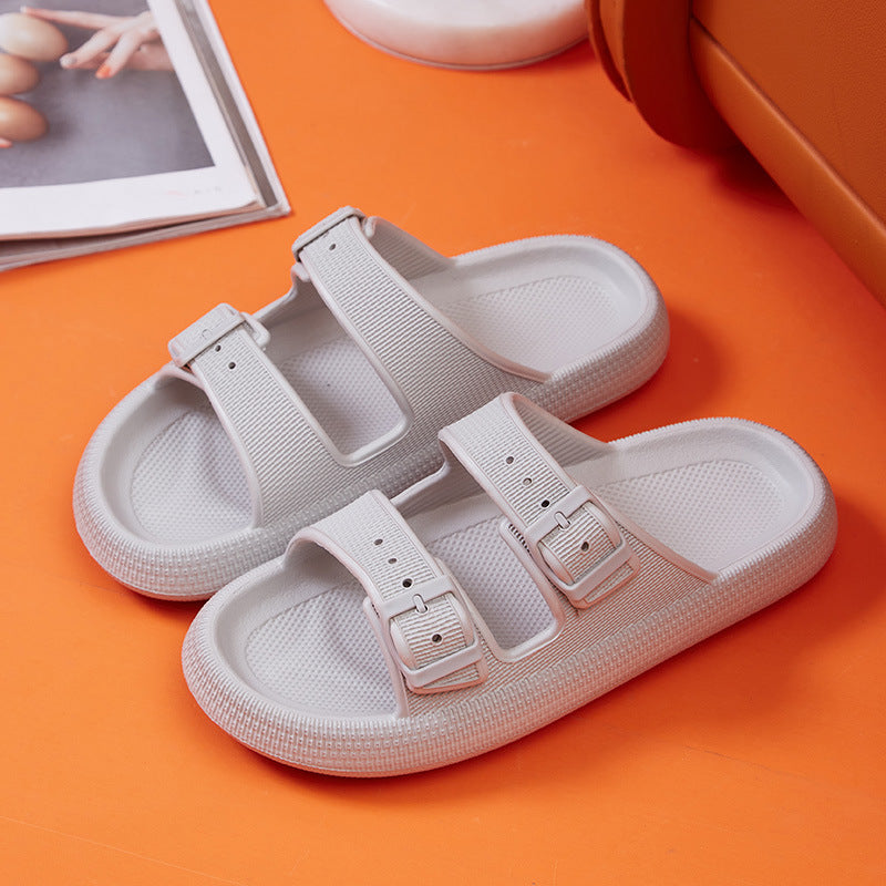 Platform Slippers Women's Summer Buckle Home Shoes Fashion Outdoor Wear Soft Bottom Sandals Image