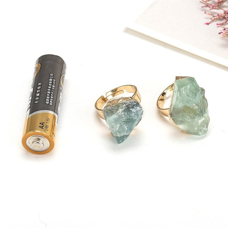 Natural Crystal Plating Rough Stone Ring Image