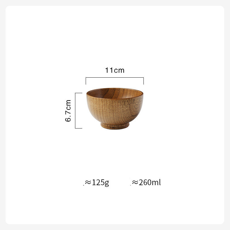 Wooden Bowl Japanese Style Wood Rice Soup Bowl Salad Bowl Food Container Large Small Bowl for Kids Tableware Wooden Utensils Image