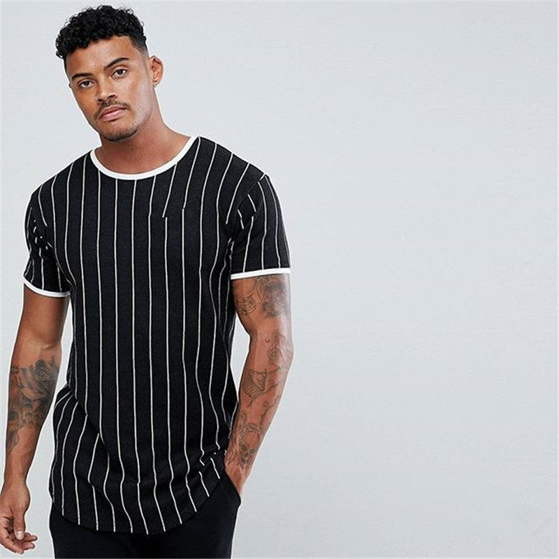 T-shirt men's striped print T-shirt Image