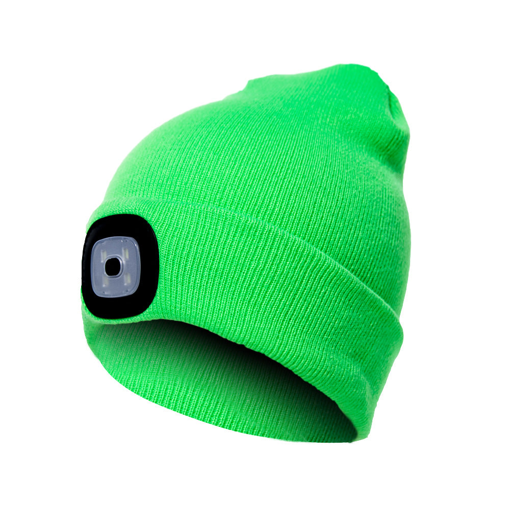 LED Knit Hat Button Cell Type Knitted Hat With Light Glowing Image