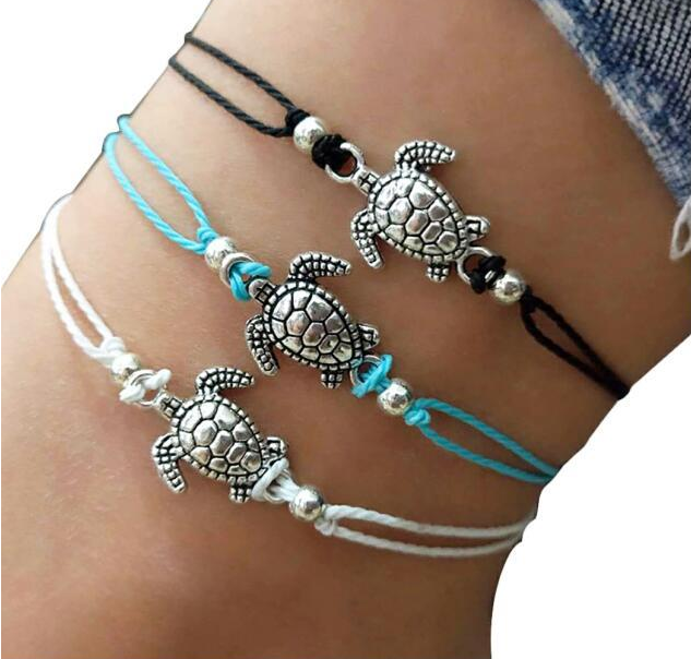 Europe and America Conch Mizhu Yoga Anklet Turtle Bracelet Beach Pendant Starfish Pearl Retro Turtle Anklet Image