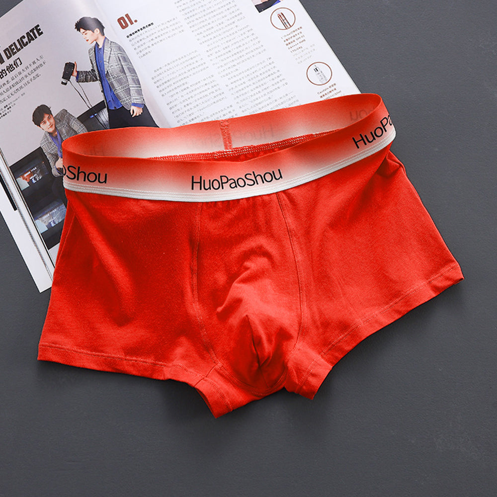 Solid Color Men's Boxer Men Panties Cotton Underpants Boxers Image