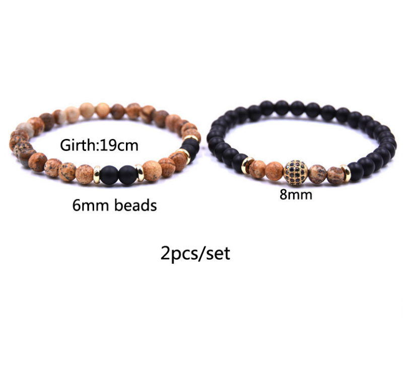 Natural Stone Bracelet Set Micro Zircon Bracelet Image