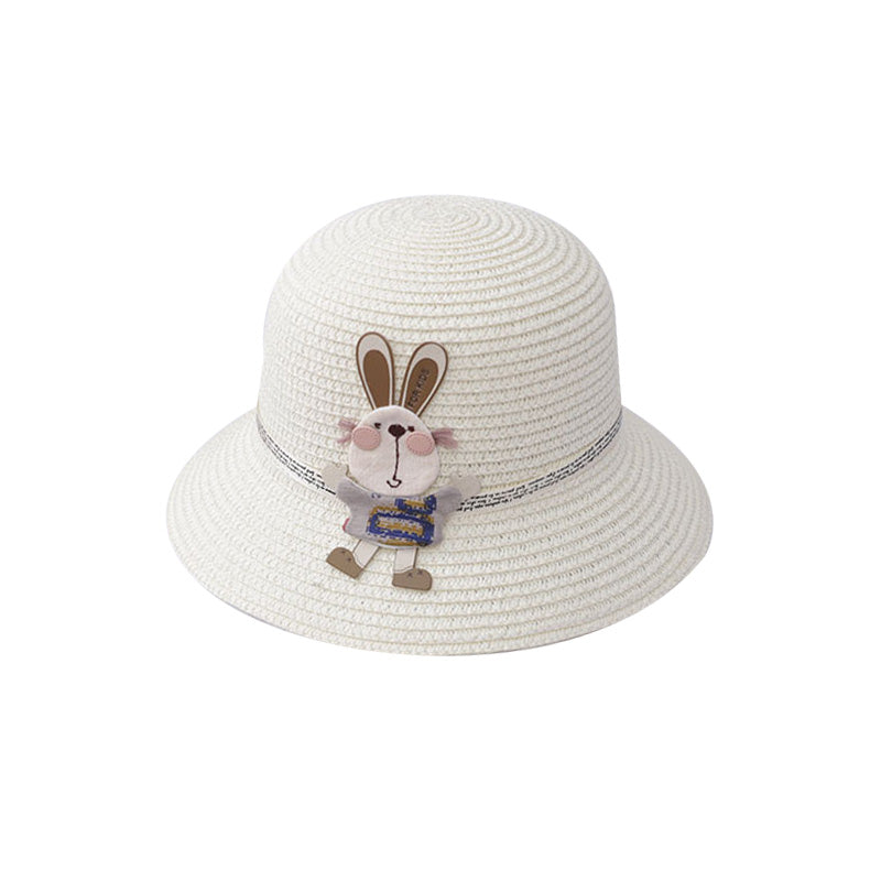 Cute Rabbit Decoration Bag Two-Piece Straw Hat Image