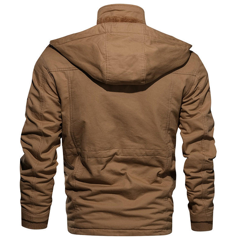 Men Winter Fleece Jacket Warm Hooded Coat Thermal Thick Outerwear Male Military Jacket Image