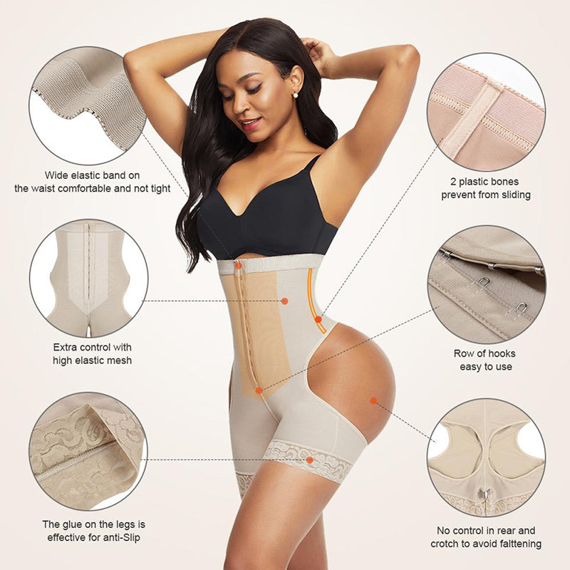 Women Shapewear High Waist Butt Lifter Tummy Control Underwear Workout Waist Trainer Corset Image