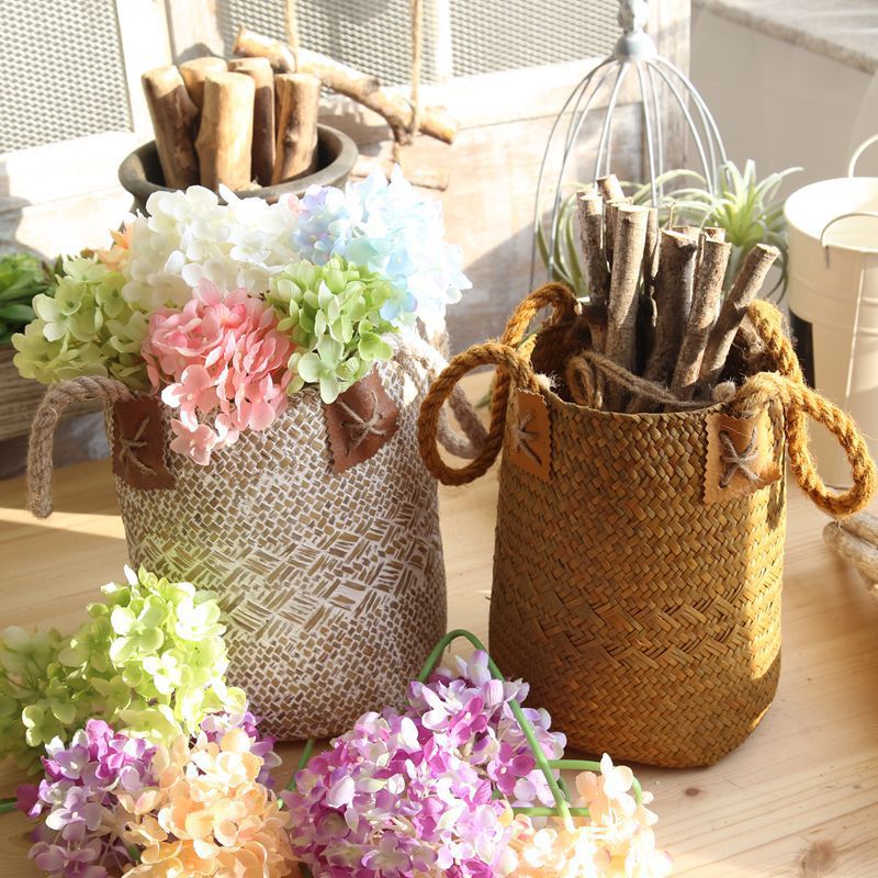 Hand woven basket flower basket basket rattan Image