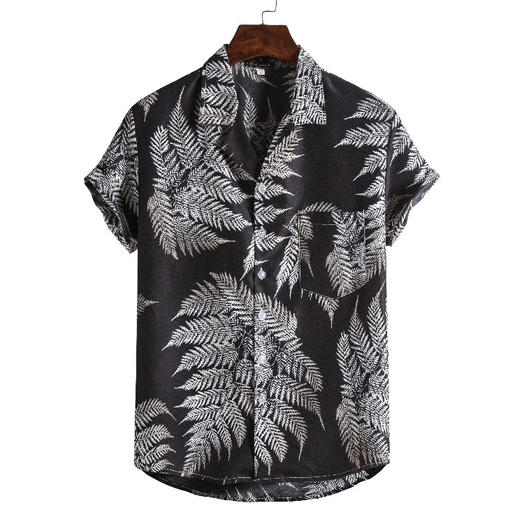 Men Short sleeved beach shirts men New printed T shirt Image