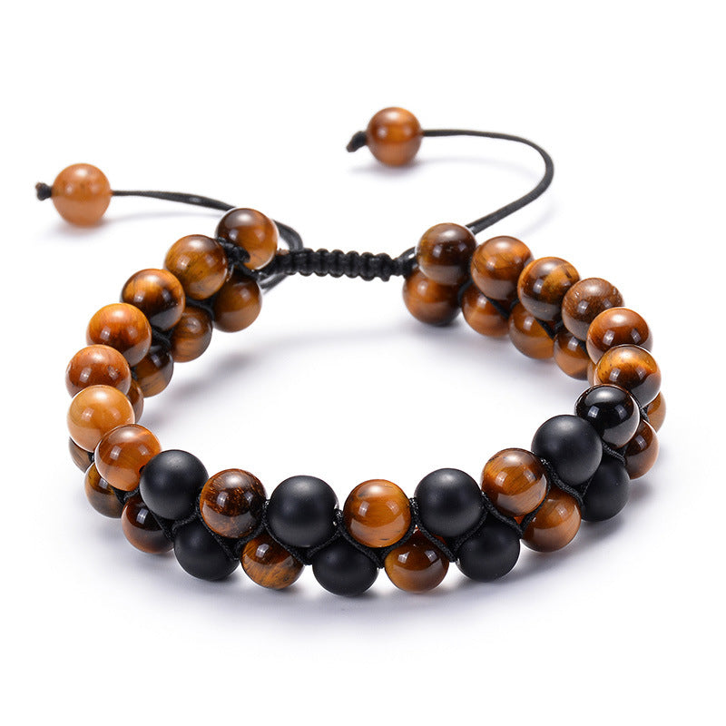 Tiger Eye Couple Bracelets Matte Black Agate Beads Bracelet Image