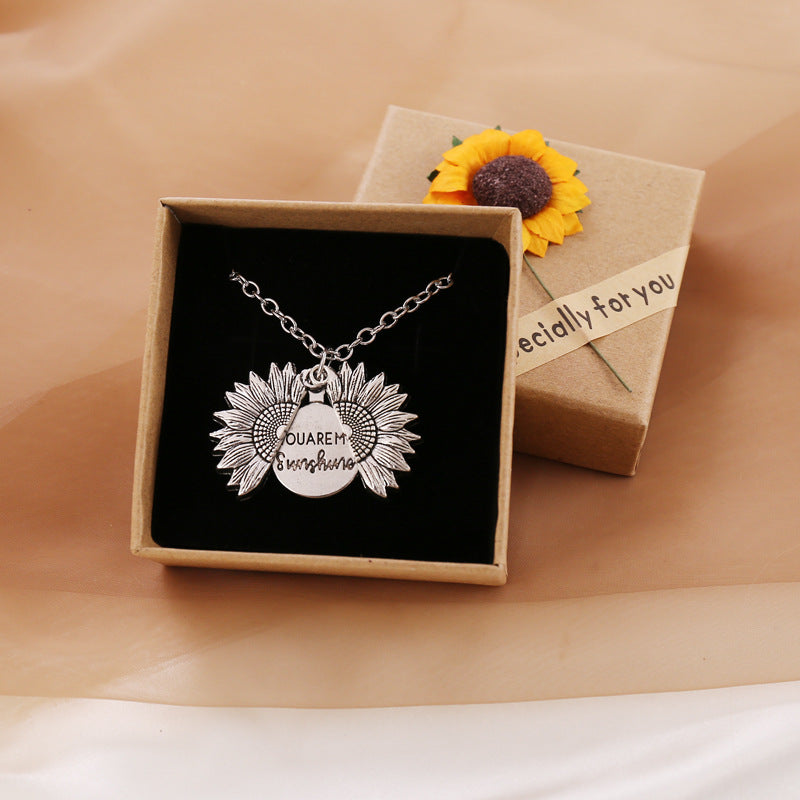 You Are My Sunshine Sunflower Necklace Women Men Image