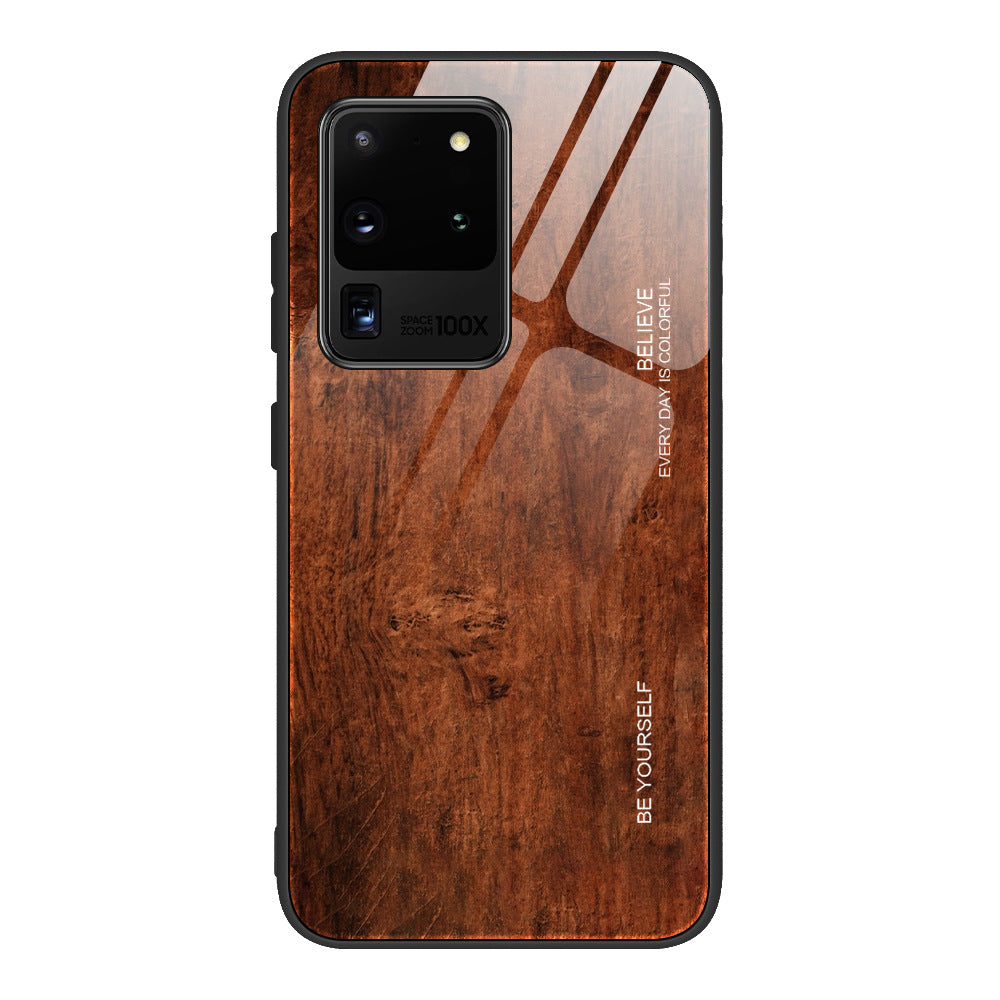 Wood grain tempered glass phone case Image