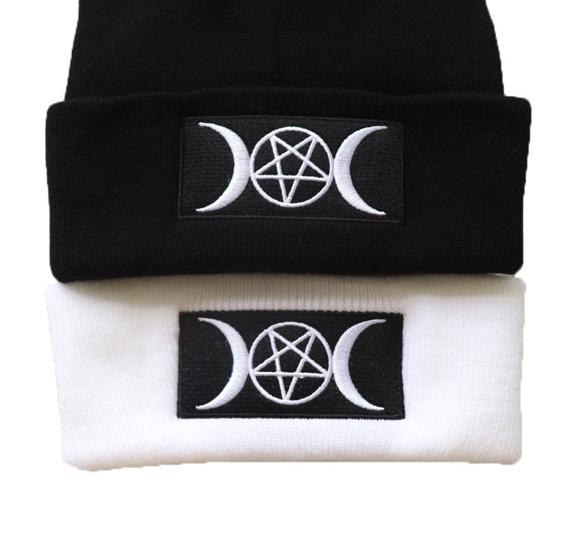 European and American Star Trend GOTH Beanie Embroidery Knitted Hat Image