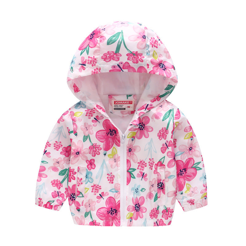 Hooded jacket with print pattern Image