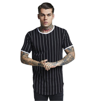 T-shirt men's striped print T-shirt