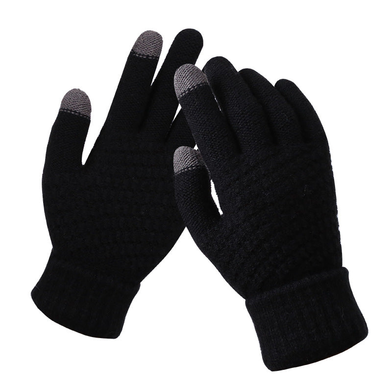 Couple knitted gloves touch screen gloves Image