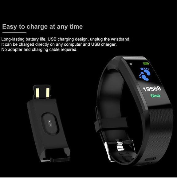 Smart Bracelet With Bluetooth Wristband Heart Rate Monitor Watch Activity Fitness Tracker Image