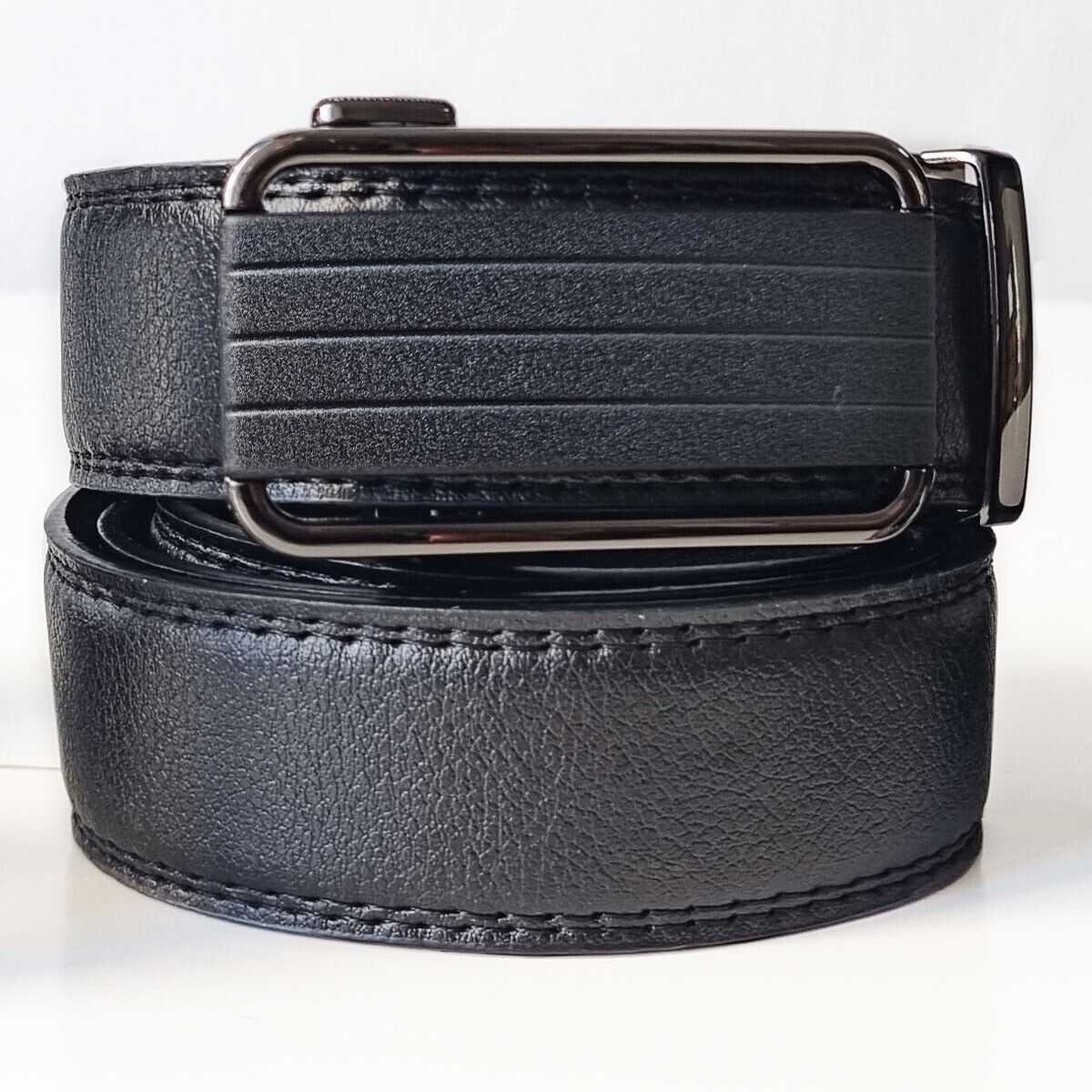 Men's Ratchet Belt Leather Mens Belt With Slide Buckle Ratchet Belts For Men USA Image