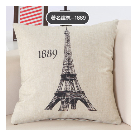 Great Buildings Print Pillow Cases London Paris New York Decorative Pillows Cotton Linen Home Decor Square Throw Pillows Cover Image