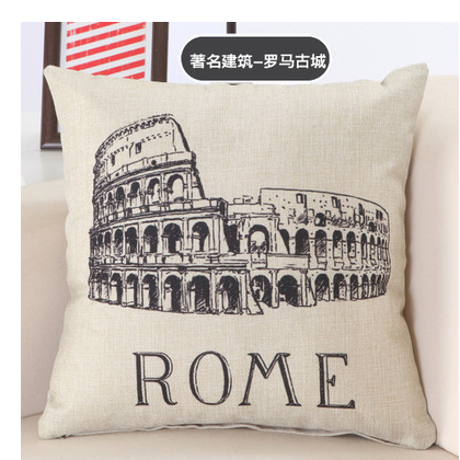 Great Buildings Print Pillow Cases London Paris New York Decorative Pillows Cotton Linen Home Decor Square Throw Pillows Cover Image