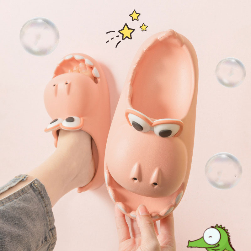 Kids Dinosaur Slippers Wholesale Summer Cartoon Parent Child Outdoor Home EVA Sandals Women Men Kids Cute Slippers Baby Shoes Image