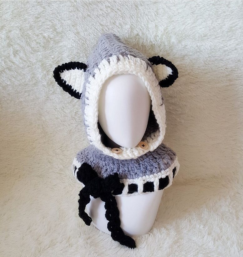 Children's wool knit hat hand-knitted warm earmuffs cape caps for men and women Image