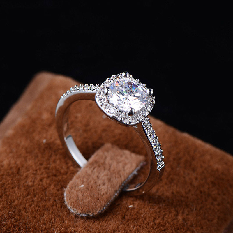 Wedding Rings for Women Silver Color Jewelry Luxury Rings Engagement Square Bague Cubic Zirconia Image