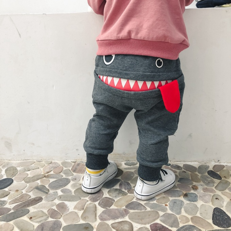 2021 boys casual pants autumn loaded Korean children's casual sweatpants baby cartoon loose trousers Image