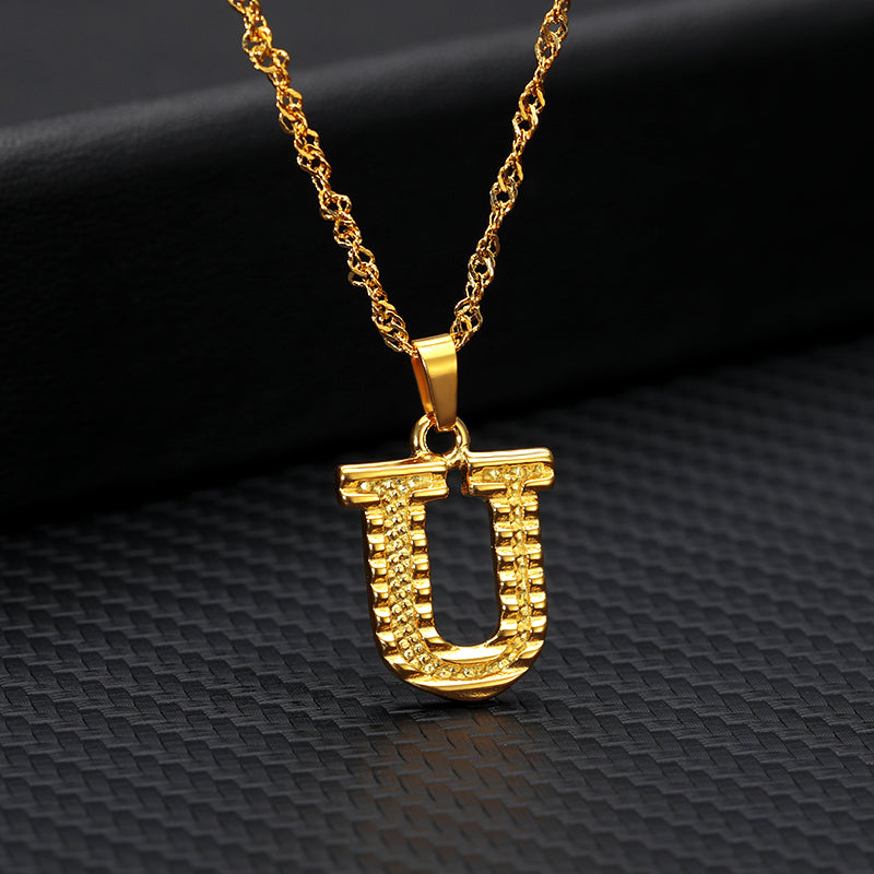 26 letters gold-plated pendant necklace Image