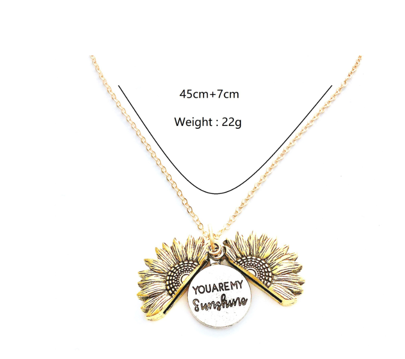 Sunflower Double Lettering Necklace Image