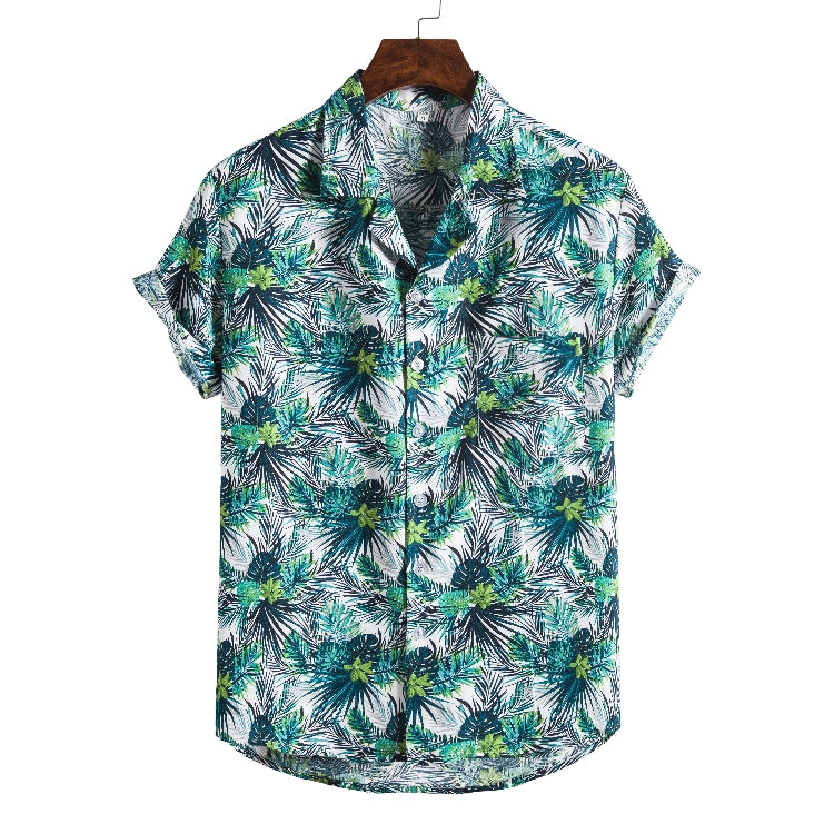 Men Short sleeved beach shirts men New printed T shirt Image