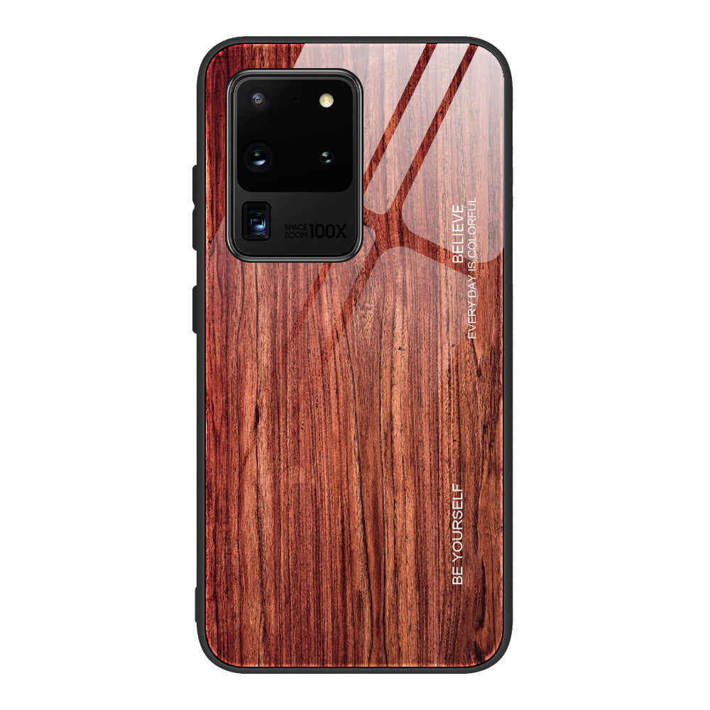 Wood grain tempered glass phone case Image