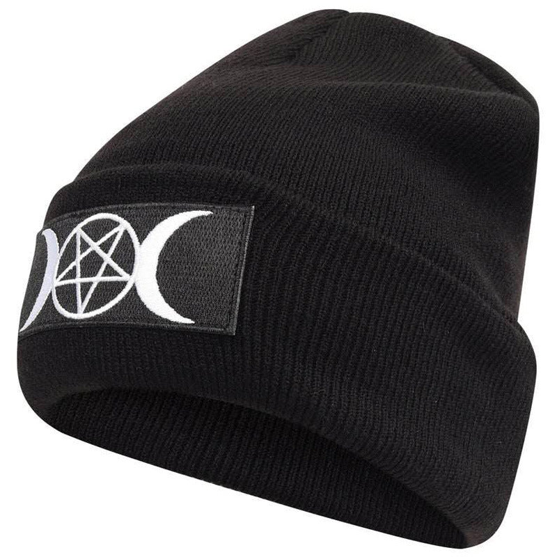 European and American Star Trend GOTH Beanie Embroidery Knitted Hat Image