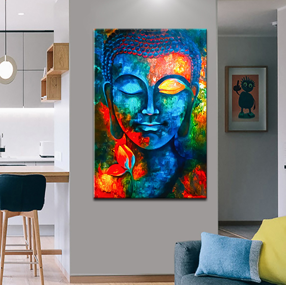 God Buddha Wall Art Canvas  Modern Buddha Canvas Art Paintings On The Wall Canvas Pictures Buddhism Posters Wall Decor Image