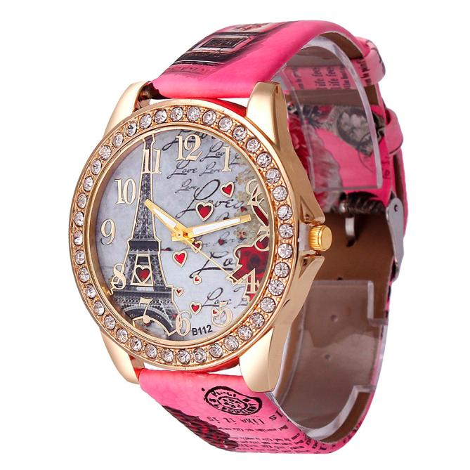 New Vintage Paris Eiffel Tower Women's Quartz Watch Women Girls Ladies Students Casual Wristwatch Relojes Image