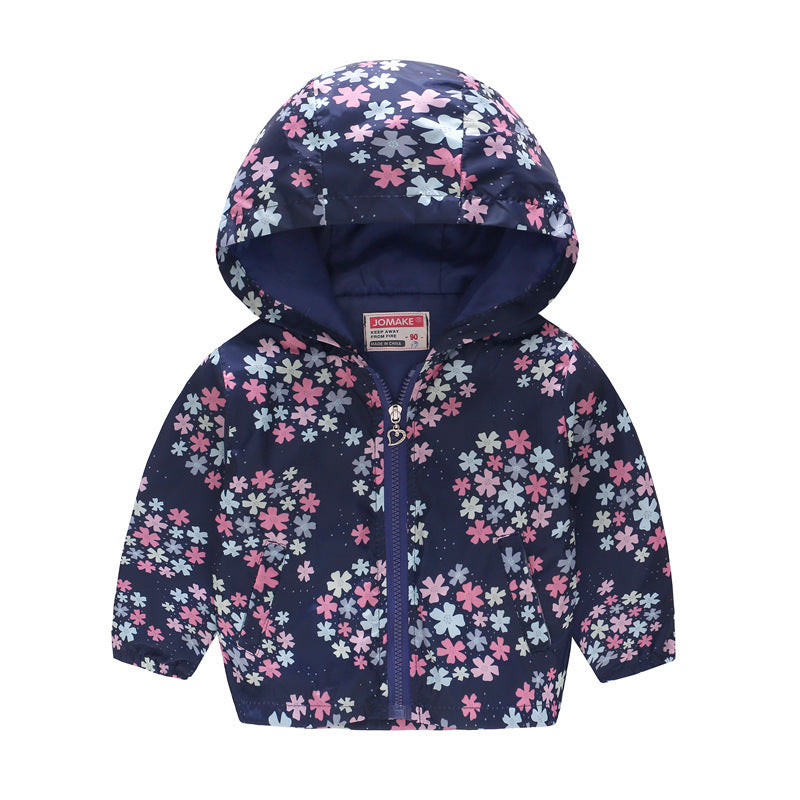 Hooded jacket with print pattern Image