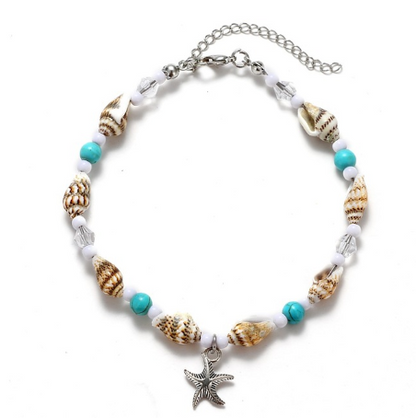 Europe and America Conch Mizhu Yoga Anklet Turtle Bracelet Beach Pendant Starfish Pearl Retro Turtle Anklet