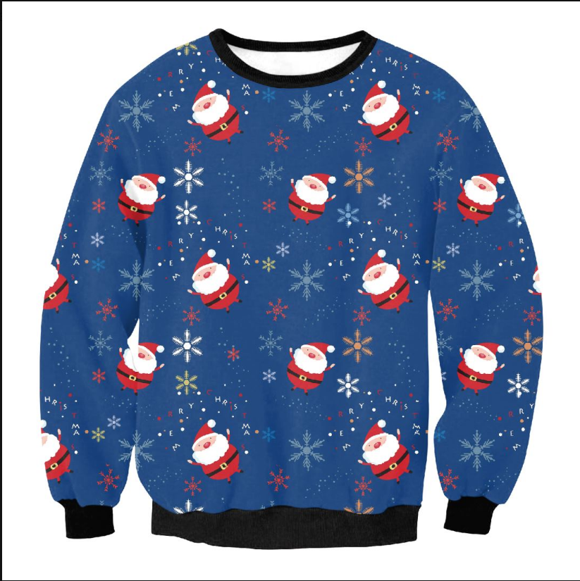 UGLY CHRISTMAS SWEATER Vacation Santa Elf Funny Womens Men Sweaters Tops Autumn Winter Clothing Image