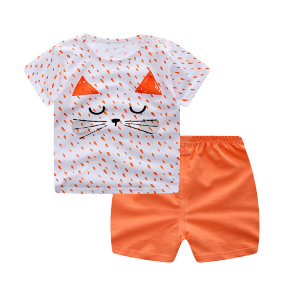 Cartoon Clothing Baby Boy Summer Clothes T-shirt Baby Girl Casual Clothing Sets Image